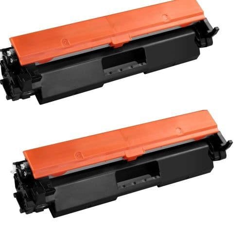 Lot De 2 Cartouches Compatible Toner 17A / 17X (HCF217A / PTH-T217A) - Noir
