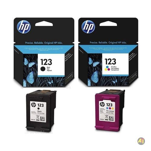Lot De 2 Cartouches D'encre HP 123- Noir Et Couleur