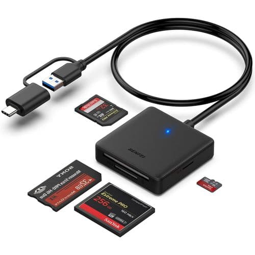 Lecteur De Carte Mémoire, BENFEI 4 In 1 USB USB-C Vers SD Adaptateur De Lecteur De Carte SD Micro SD MS CF, Compatible Avec IPhone 15 Pro/Max, MacBook Pro/Air 2023, IPad Pro, Surface Book 3 Et Plus