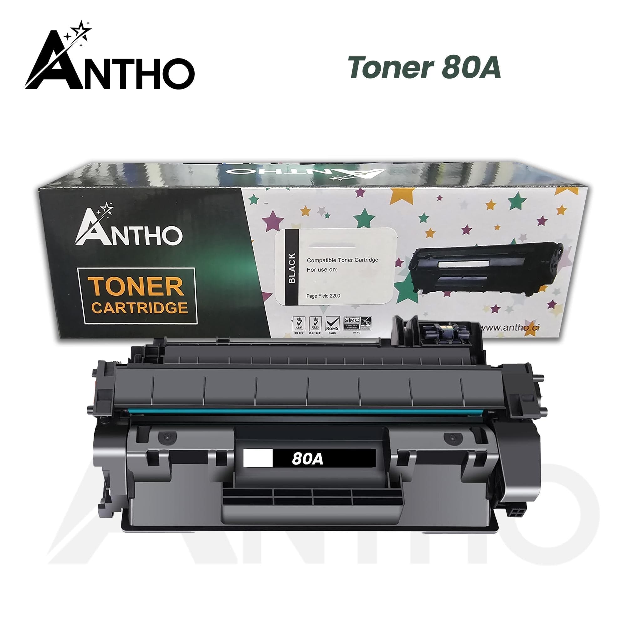 Toner compatible 80A - CF280A - Ant - Noir — Image 1 sur 1