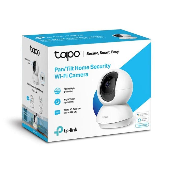 TP-Link Caméra De Surveillance Wifi Tapo C200 - 360° - Vision Nocturne - Bébé - SD - Full HD - Intérieur