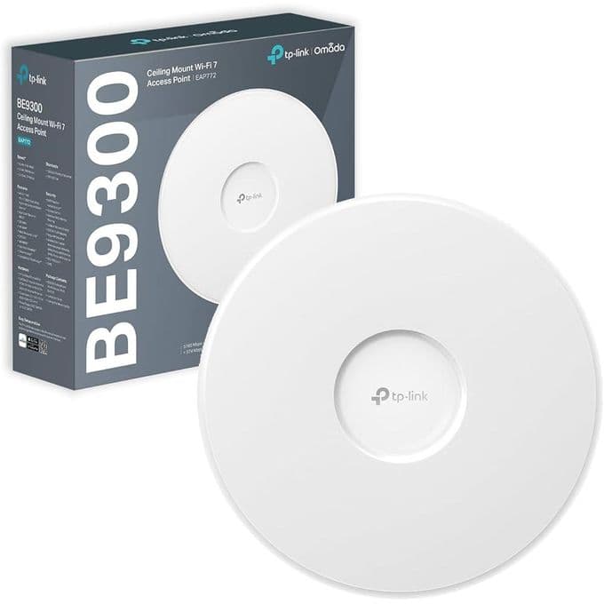 TP-Link Point D'accès Wi-Fi 7 Tribande à Montage Au Plafond BE9300 - Plafonnier - Wifi 7 - EAP772 - Omada
