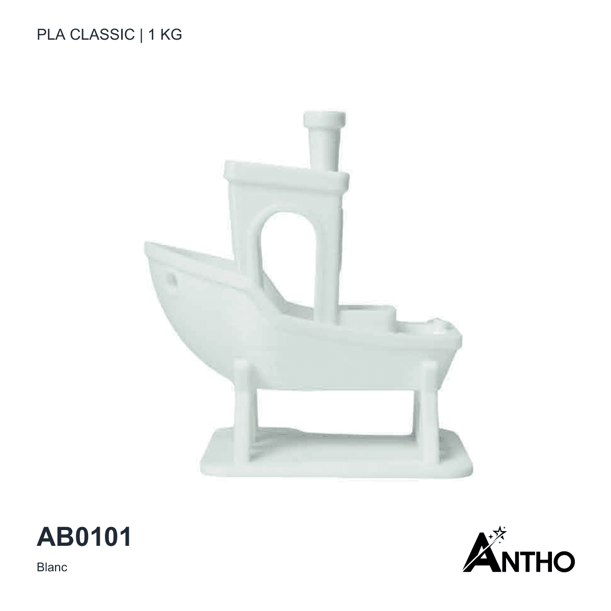 Filament ANTHO PLA Classic 1 kg - Blanc - AB0101